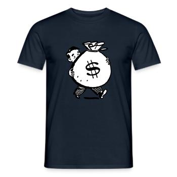 homme d'argent sac idée cadeau grand terrain Cartoon - T-shirt homme - marine - Devant - AI Model Male 178 light (178cm)