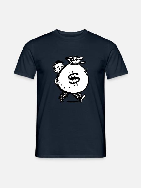 Geld Mensch Geschenkidee Sack groß viel Cartoon - Männer T-Shirt - Navy