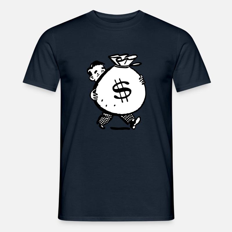 Geld Mensch Geschenkidee Sack groß viel Cartoon - Männer T-Shirt - Navy
