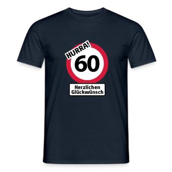 Hurrah 60 Anniversaire - Félicitations | - T-shirt homme - marine - Devant - AI Model Male 178 light (178cm)