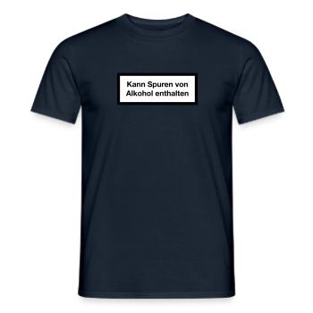 Warnhinweis - Kann Spuren Von Alkohol enthalten 2c - Männer T-Shirt - Navy - Vorne - AI Model Male 178 light (178cm)