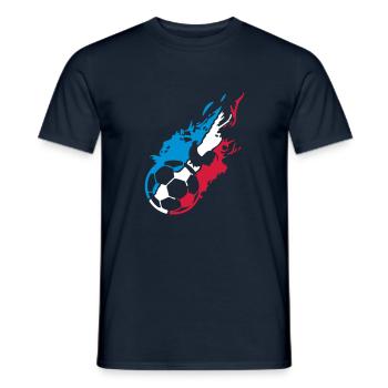 France football supporter team rooster flame - Men's T-Shirt - navy - Front - AI Model Male 178 light (178cm)