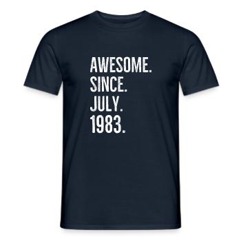 Awesome Since July 1983 - Men's T-Shirt - navy - Front - AI Model Male 178 light (178cm)