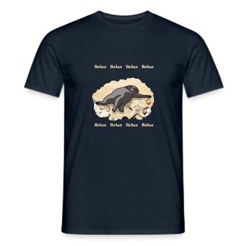 Cat on beach - Men's T-Shirt - navy - Front - AI Model Male 178 light (178cm)