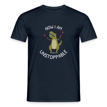 Funny Trex Dino Dinosaur I at Unstoppable - Men's T-Shirt - navy - Front - AI Model Male 178 light (178cm)