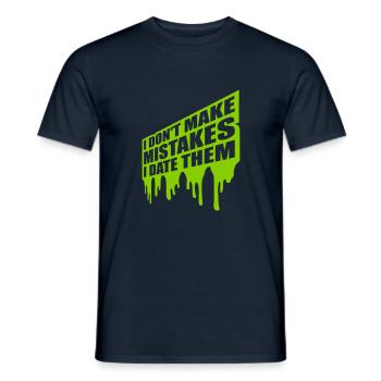 Date Mistakes Quote Logo - Men's T-Shirt - navy - Front - AI Model Male 178 light (178cm)