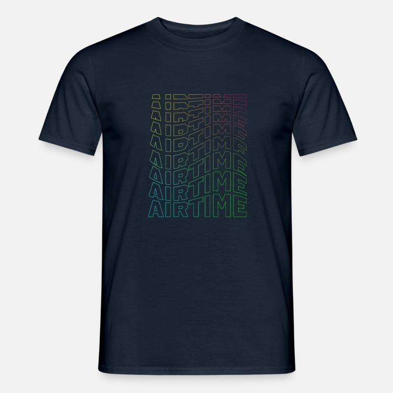 airtime textblock hollow wave rainbow - Men’s T-shirt - navy