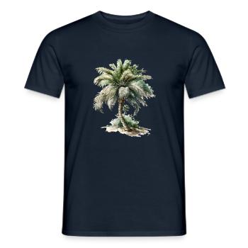 The palm tree - Men's T-Shirt - navy - Front - AI Model Male 178 light (178cm)