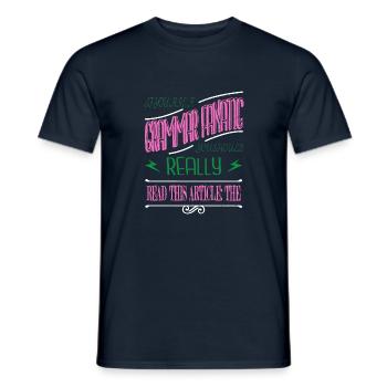 Auteur Verjaardag Bday Fiets Romanschrijver Gezegden - Heren T-shirt - navy - Voor - AI Model Male 178 light (178cm)