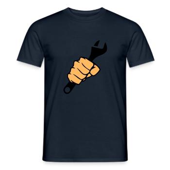 Fist Wrench - Men's T-Shirt - navy - Front - AI Model Male 178 light (178cm)