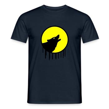 wolf vollmond - Männer T-Shirt - Navy - Vorne - AI Model Male 178 light (178cm)