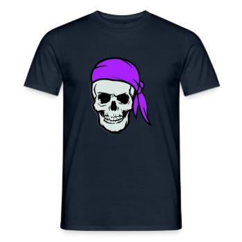 skull pirate - Men's T-Shirt - navy - Front - AI Model Male 178 light (178cm)