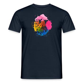 deaf,deaf,birds,flocking birds,graffiti,peace - Men's T-Shirt - navy - Front - AI Model Male 178 light (178cm)