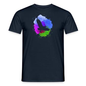 adler,graffiti ,malerei,aquarel,fliegen,vogel,blau - Männer T-Shirt - Navy - Vorne - AI Model Male 178 light (178cm)