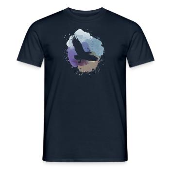adler,malerei,grau,,fliegen,vogel,blau,berge - Männer T-Shirt - Navy - Vorne - AI Model Male 178 light (178cm)