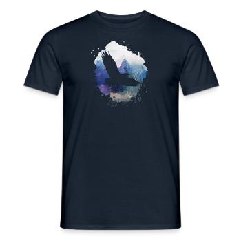 adler,malerei,grau,fliegen,vogel,berge,landschaft - Männer T-Shirt - Navy - Vorne - AI Model Male 178 light (178cm)