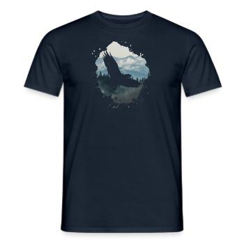 adler,malerei,grau,fliegen,vogel,berge,landschaft - Männer T-Shirt - Navy - Vorne - AI Model Male 178 light (178cm)