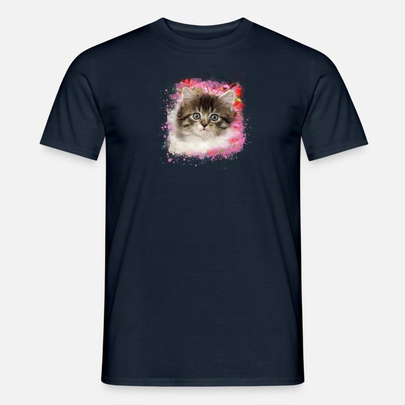 kätzchen,katze,graffiti,malerei, Maine-Coon-Katze, - Männer T-Shirt - Navy