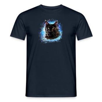 maincoon, chat, graffiti, peinture, chat Maine Coon - T-shirt homme - marine - Devant - AI Model Male 178 light (178cm)