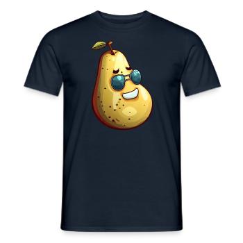 Coole Kawaii Birne mit Sonnenbrille – Lustiges - Männer T-Shirt - Navy - Vorne - AI Model Male 178 light (178cm)