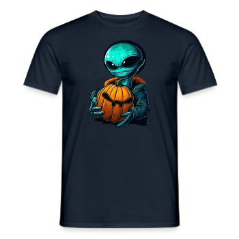 Alien Pumpkin: Halloween Aliens - T-shirt homme - marine - Devant - AI Model Male 178 light (178cm)