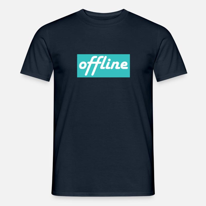 offline- blau weiß - Männer T-Shirt - Navy