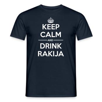 Drinks Keep calm Rakija - Men's T-Shirt - navy - Front - AI Model Male 178 light (178cm)