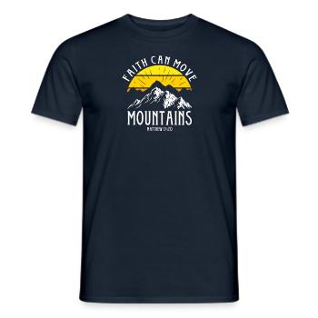 Faith can move Mountains, Christian gift. - Men's T-Shirt - navy - Front - AI Model Male 178 light (178cm)