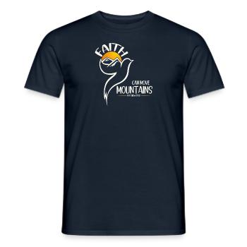 Faith can move Mountains, Christian gift. - Men's T-Shirt - navy - Front - AI Model Male 178 light (178cm)