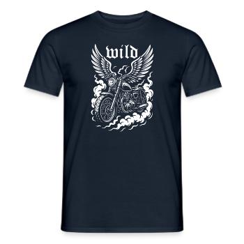 Wild rider on the motorcycle - Men's T-Shirt - navy - Front - AI Model Male 178 light (178cm)