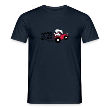 power_to_the_bauer - Men's T-Shirt - navy - Front - AI Model Male 178 light (178cm)