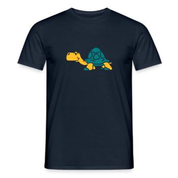 Vieille tortue de petit dessin animé - T-shirt homme - marine - Devant - AI Model Male 178 light (178cm)
