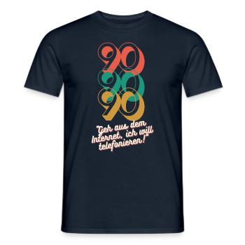 90er - Geh aus dem Internet, ich will telefonieren - Männer T-Shirt - Navy - Vorne - AI Model Male 178 light (178cm)
