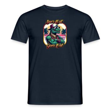 Sun's Out Guns Out - Men's T-Shirt - navy - Front - AI Model Male 178 light (178cm)
