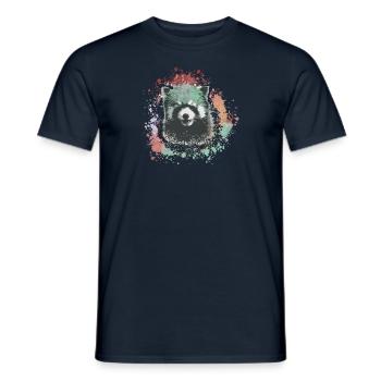 Red panda, graffiti, painting, panda bear, bear, colorful - Men's T-Shirt - navy - Front - AI Model Male 178 light (178cm)