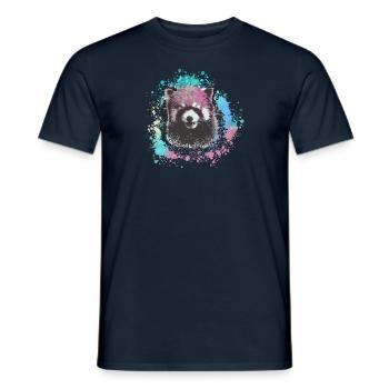 Roter panda ,Graffiti, Malerei,pandabär, bär, bunt - Männer T-Shirt - Navy - Vorne - AI Model Male 178 light (178cm)
