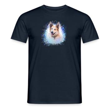 Chinook, dog, graffiti,blue,painting, - Men's T-Shirt - navy - Front - AI Model Male 178 light (178cm)