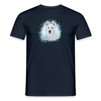 Canaan, chien, graffiti, beige, peinture, akita - T-shirt homme - marine - Devant - AI Model Male 178 light (178cm)