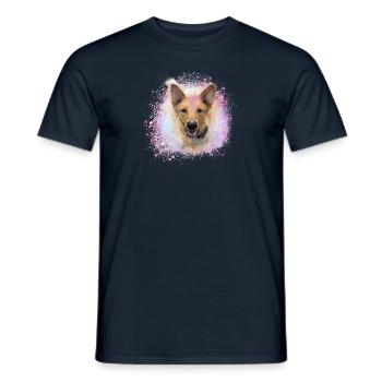 Chinook, chien, graffiti, beige, peinture, lévrier - T-shirt homme - marine - Devant - AI Model Male 178 light (178cm)