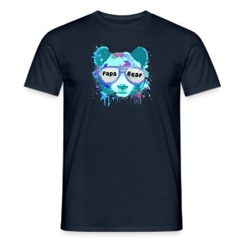 dad bear,dad,panda bear, graffiti,colorful,blue - Men's T-Shirt - navy - Front - AI Model Male 178 light (178cm)