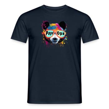 papa, grand-père, ours, panda ours, illustration, coloré, graffiti - T-shirt homme - marine - Devant - AI Model Male 178 light (178cm)