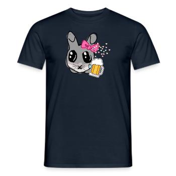 Bier,hase, illustration, Kaninchen - Männer T-Shirt - Navy - Vorne - AI Model Male 178 light (178cm)