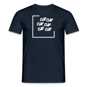 Clap clap clap ! Motif blanc - T-shirt homme - marine - Devant - AI Model Male 178 light (178cm)