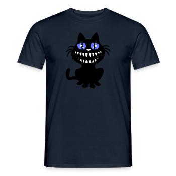 Crazy Monster Cat Halloween Horreur Dents Fun - T-shirt homme - marine - Devant - AI Model Male 178 light (178cm)