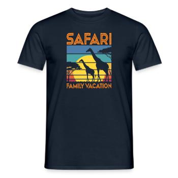 Safari Vacances en famille - T-shirt homme - marine - Devant - AI Model Male 178 light (178cm)