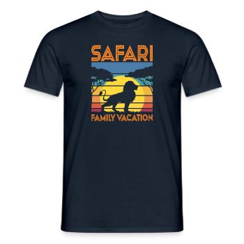 Safari Vacances en famille - T-shirt homme - marine - Devant - AI Model Male 178 light (178cm)
