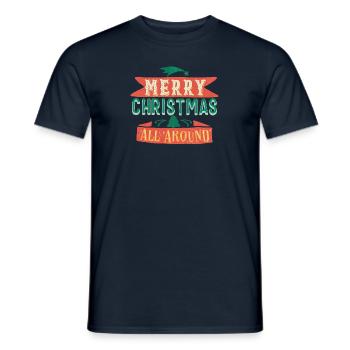 Merry Christmas - Retro lettering - Men's T-Shirt - navy - Front - AI Model Male 178 light (178cm)