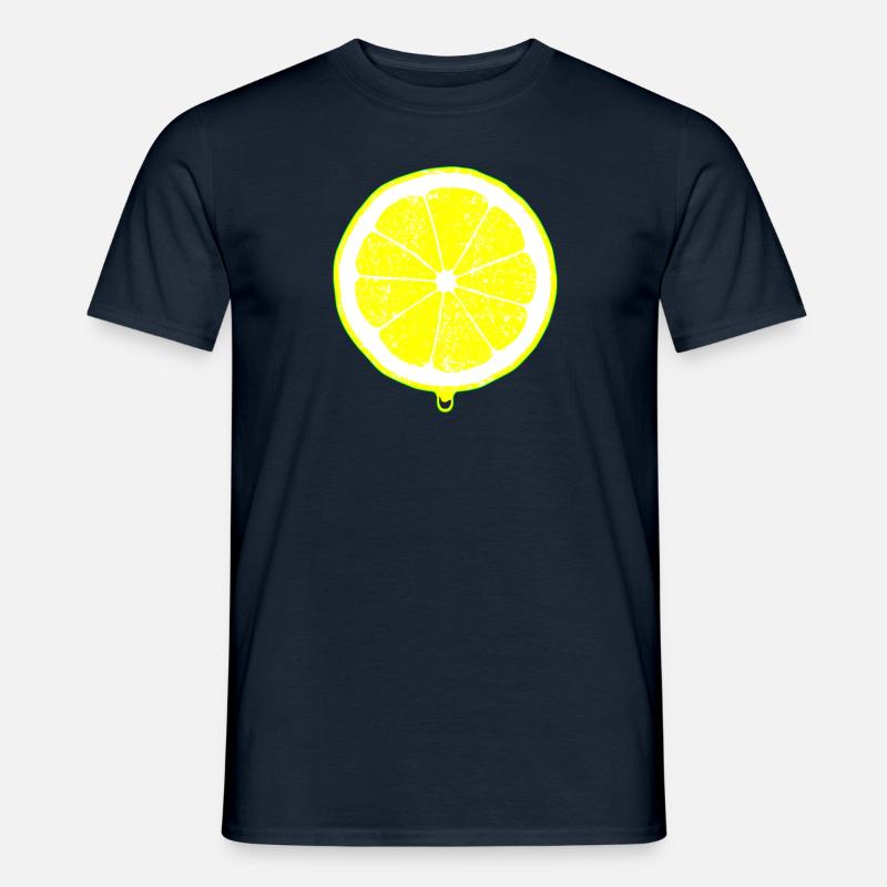 Zitrone mit Tropfen - Männer T-Shirt - Navy