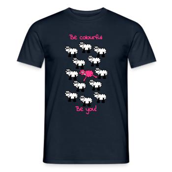 be different - be colorful - Men's T-Shirt - navy - Front - AI Model Male 178 light (178cm)