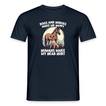Hunden Und Pferden - Männer T-Shirt - Navy - Vorne - AI Model Male 178 light (178cm)